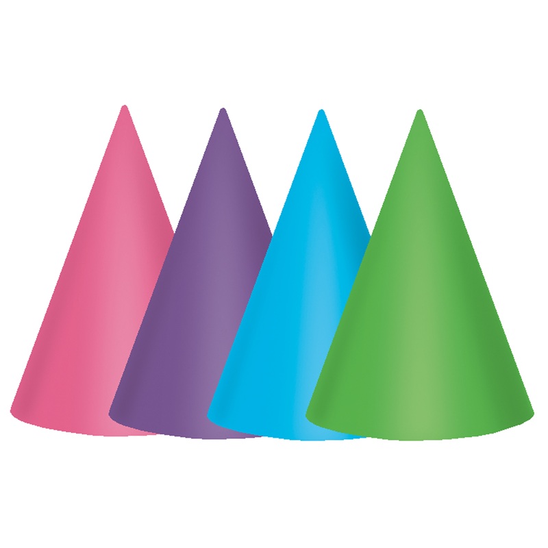 12 birthday party hats 17.7cm