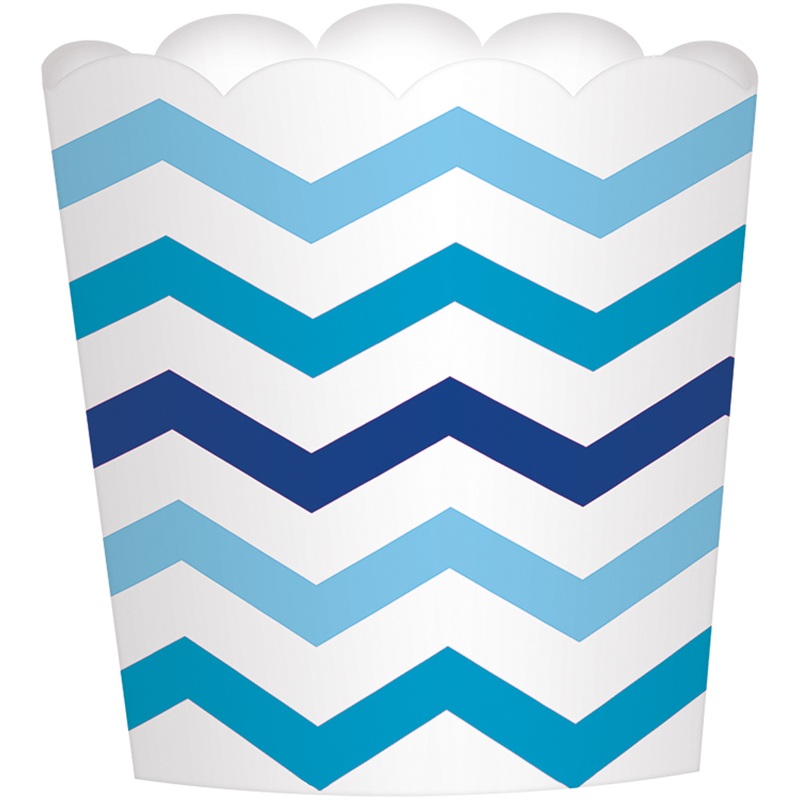 24 zig zag dessert cups blue