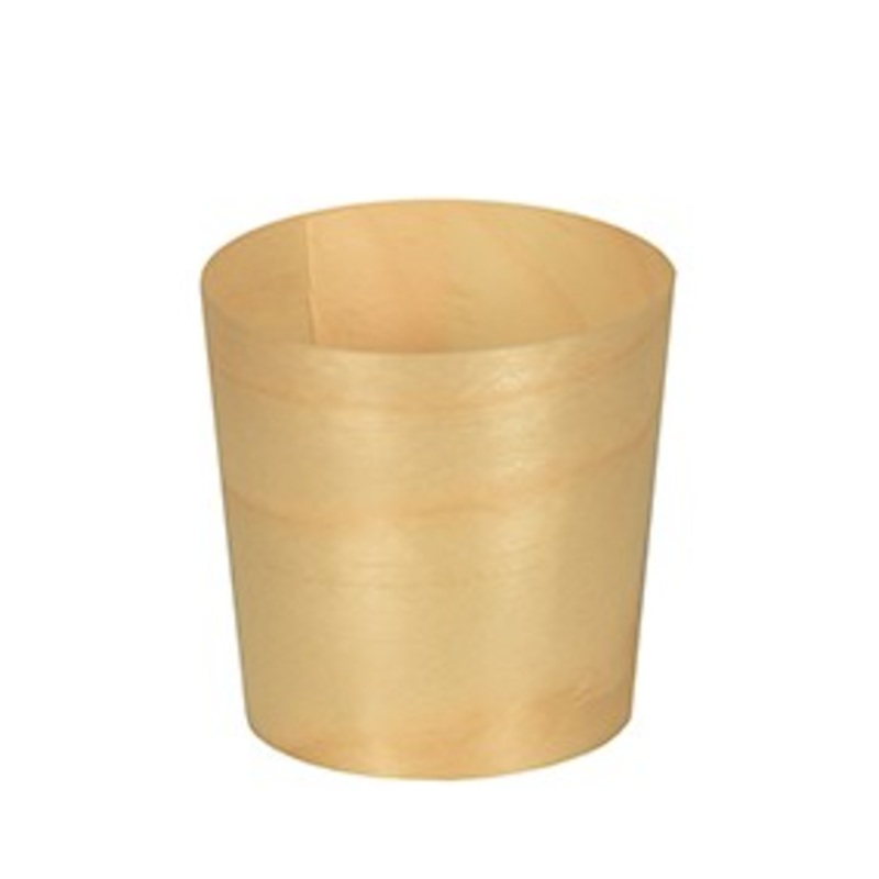 50 wooden finger food dip bowls 4.5 x 4.5 cm