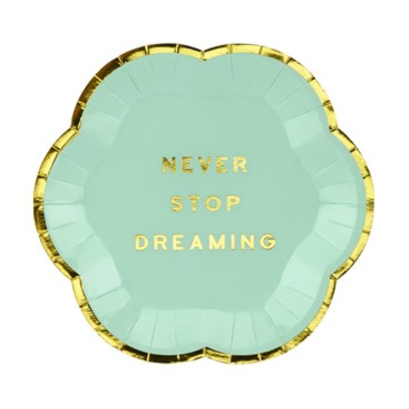 6 candy party paper plates mint 13cm
