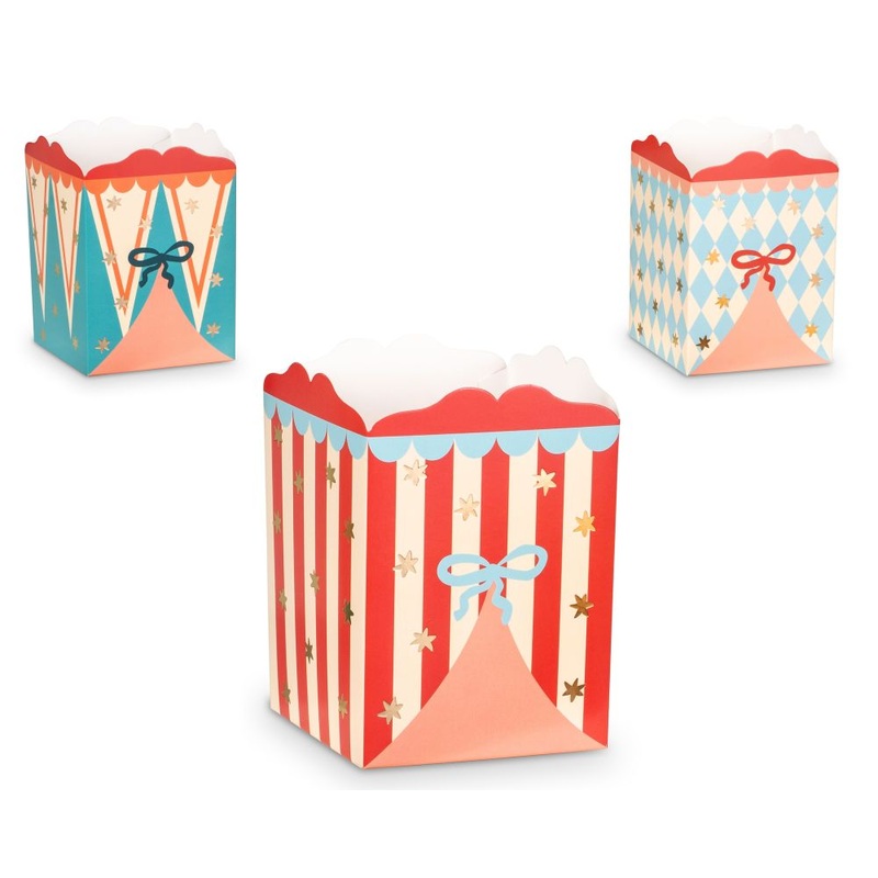 6 Colorful Circus World Snack Boxes