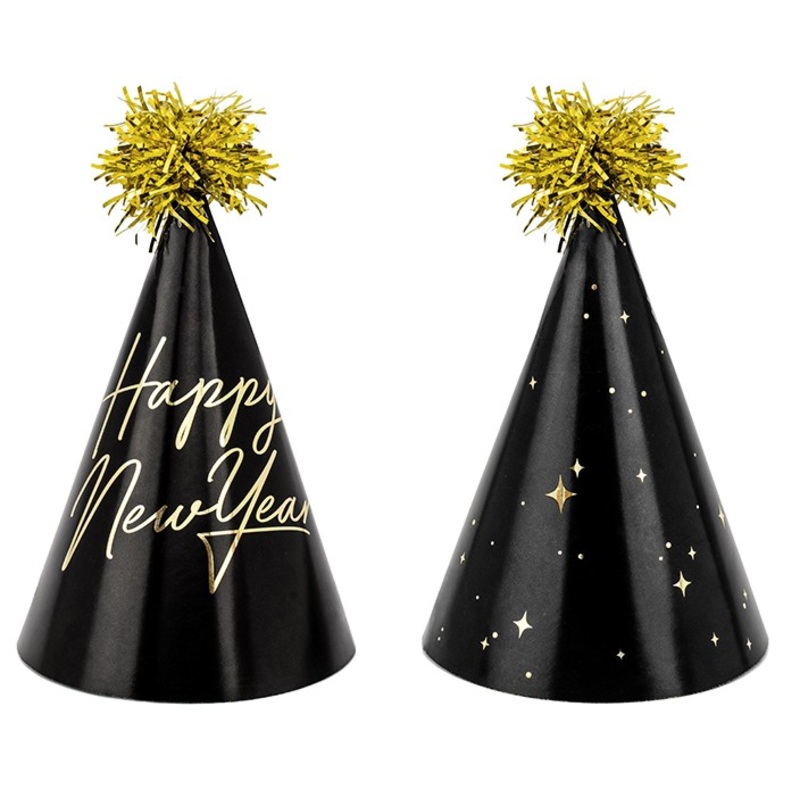 6 Royal New Year party hats 16cm