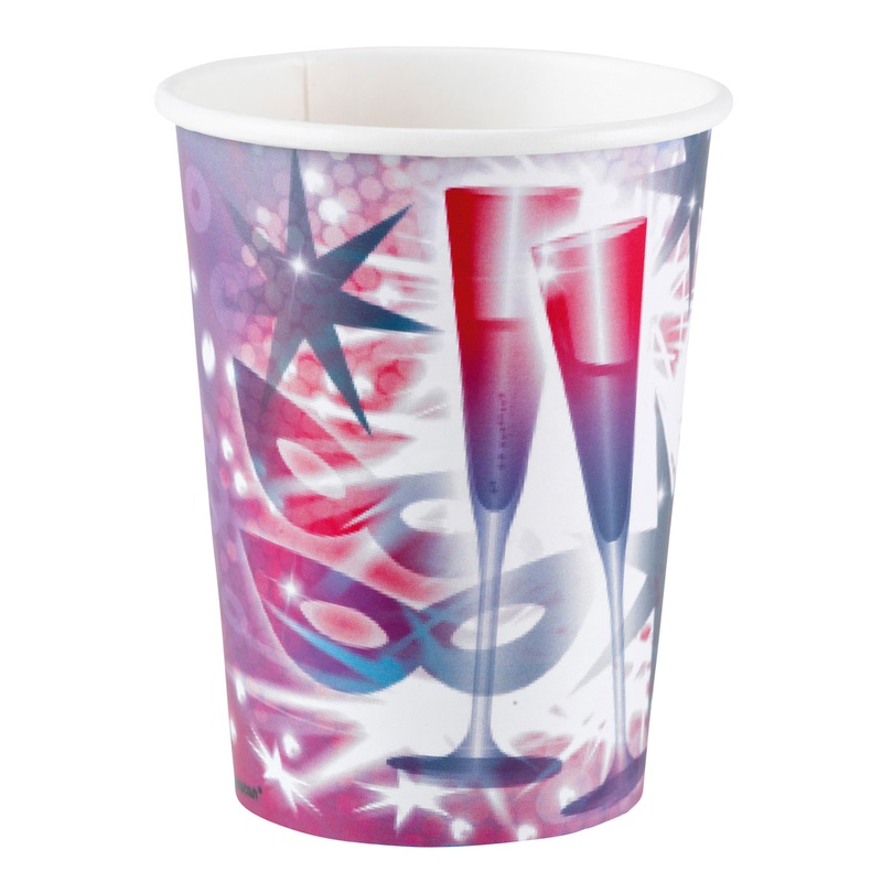 8 Cin Cin New Year paper cups 266ml