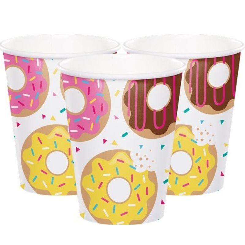 8 Donut Candy Shop paper cups 266ml