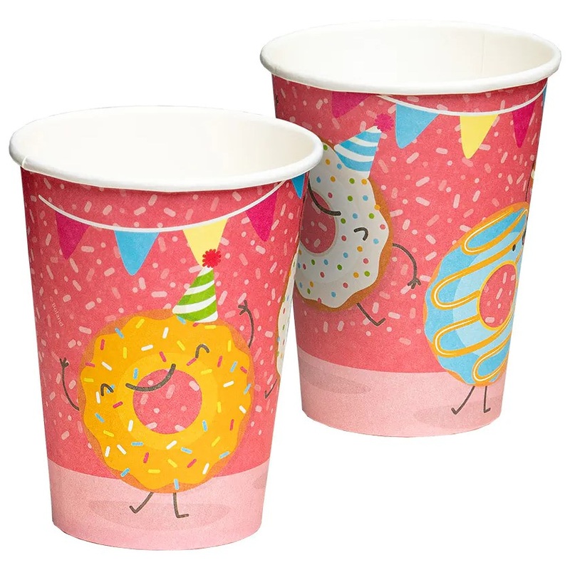 8 Happy Donut cups 210ml