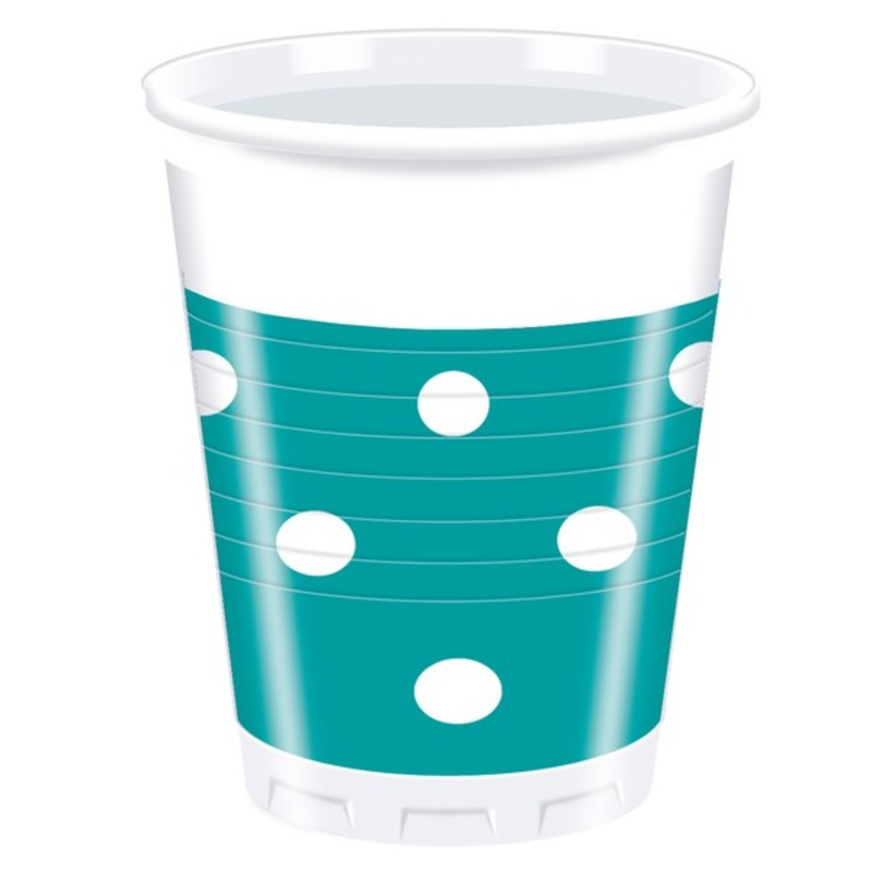 8 Mix Patterns dots mug turquoise 200ml