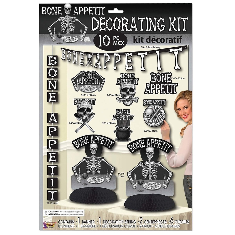 Bone Appetit Skeleton Decoration Set 10 pieces