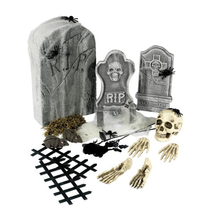 Cemetery set dark gray 24 pieces