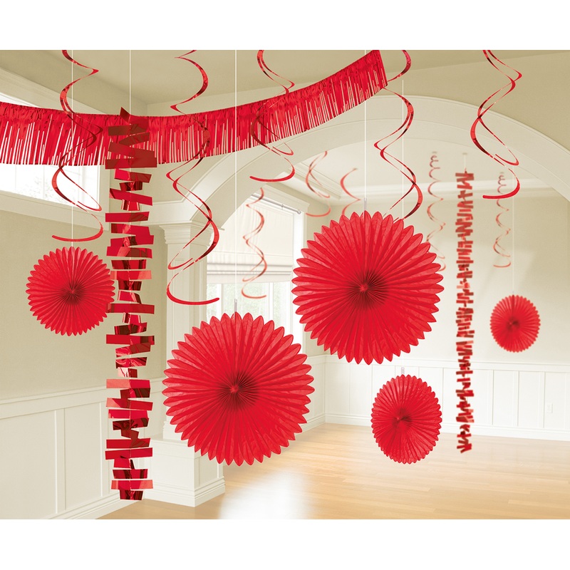 Deco set Larissa in red 18 pieces