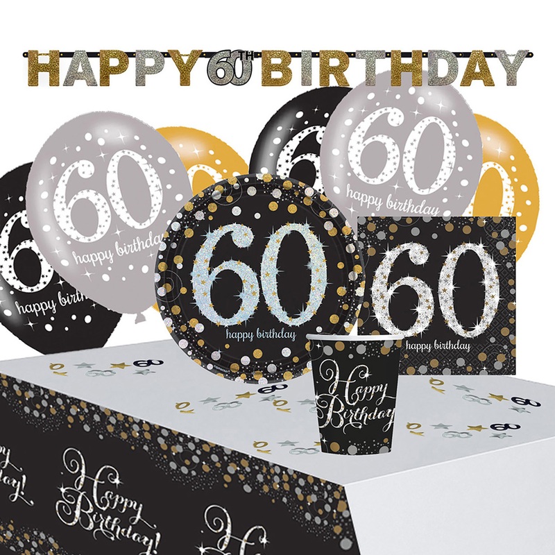 Golden 60th Birthday decoration set 41 pieces