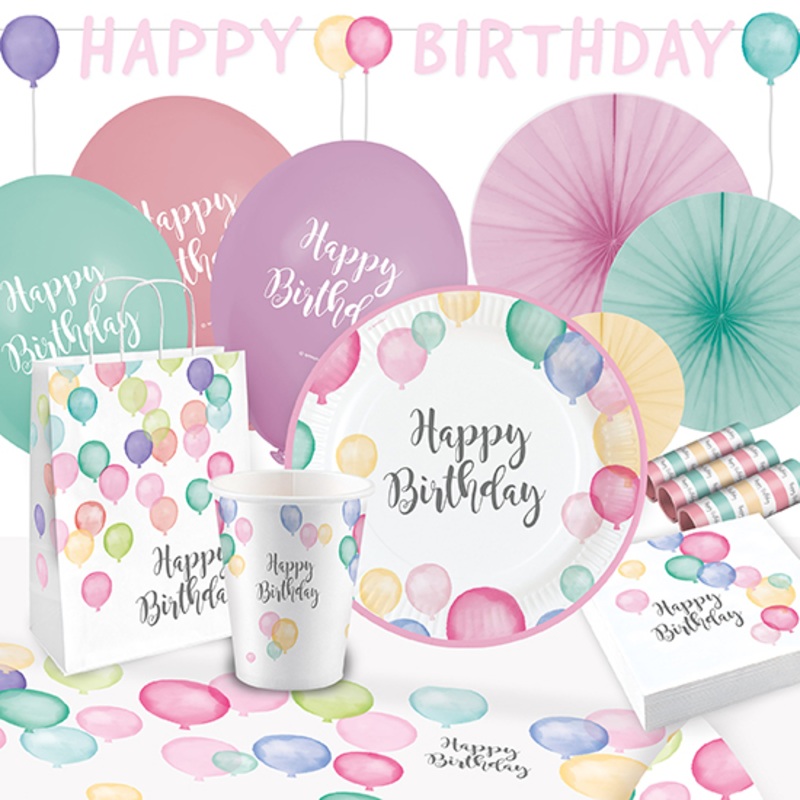 Happy Birthday Pastel party package 50 pcs