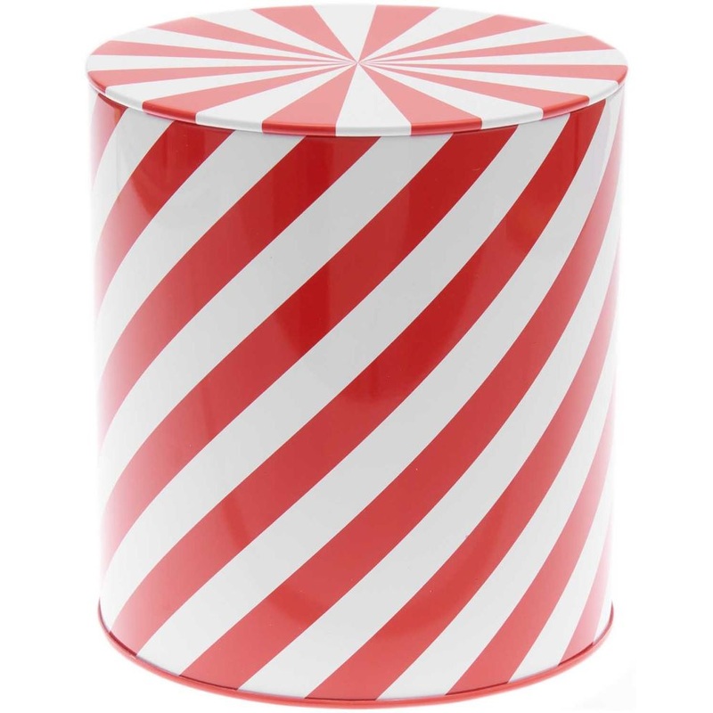 Red and white cookie jar
