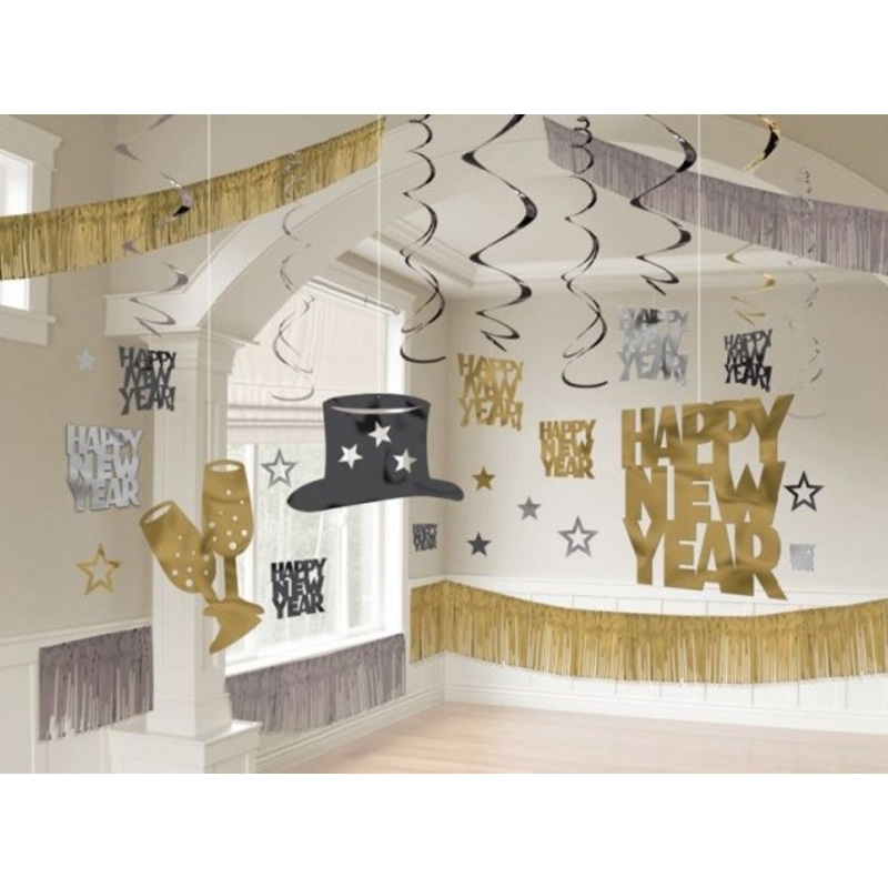 Sparkling New Year decoration set 28 pieces