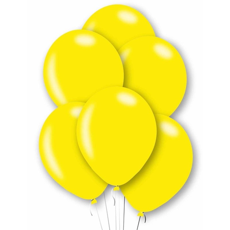 10 Submarine Yellow latex balloons 27.5cm