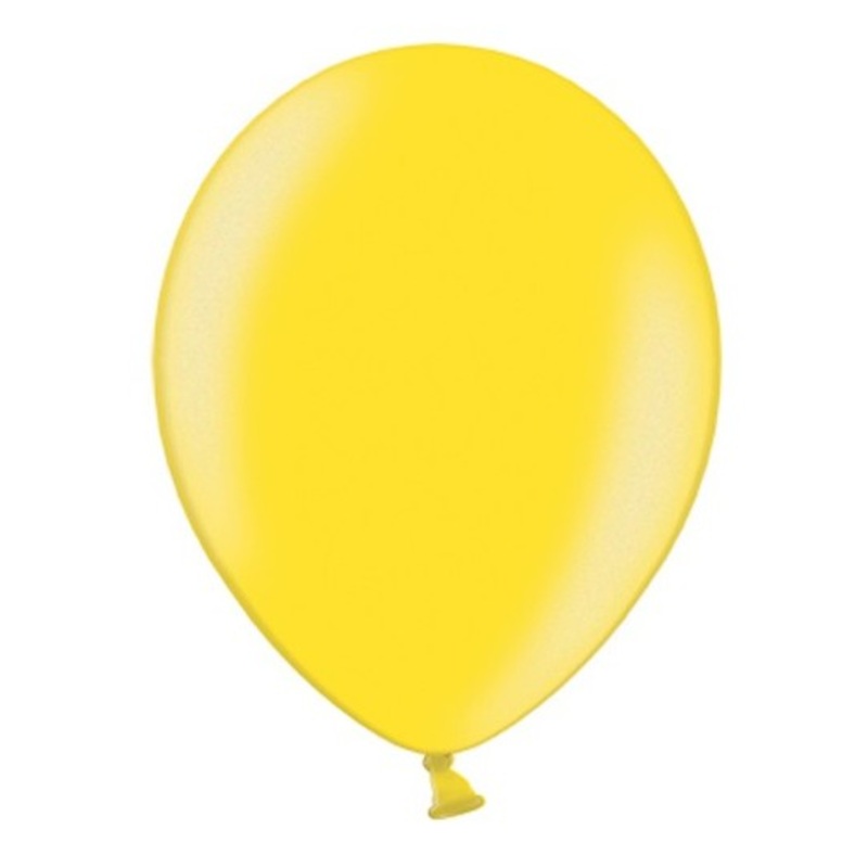 100 balloons lemon yellow metallic 35cm