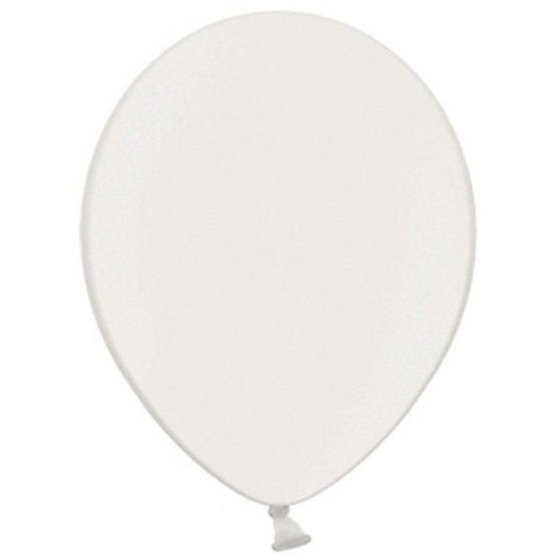 100 Celebration metallic balloons white 25cm