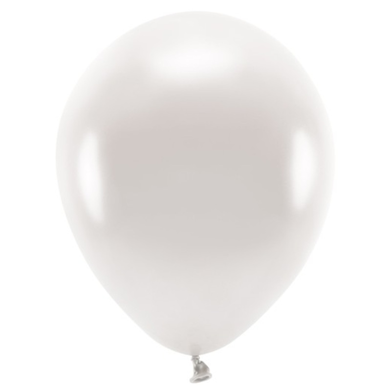 100 Eco metallic balloons pearl white 26cm