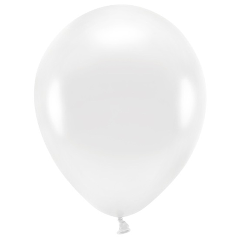 100 Eco metallic balloons white 30cm