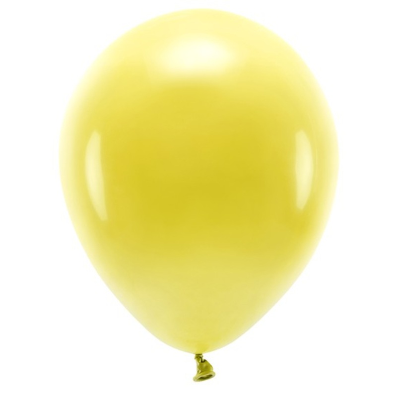 100 eco pastel balloons sun yellow 30cm