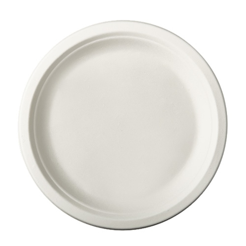 100 round sugar cane plates Tosca 23cm