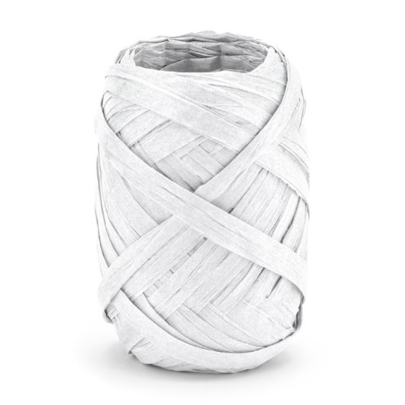 10m Raffia ribbon white