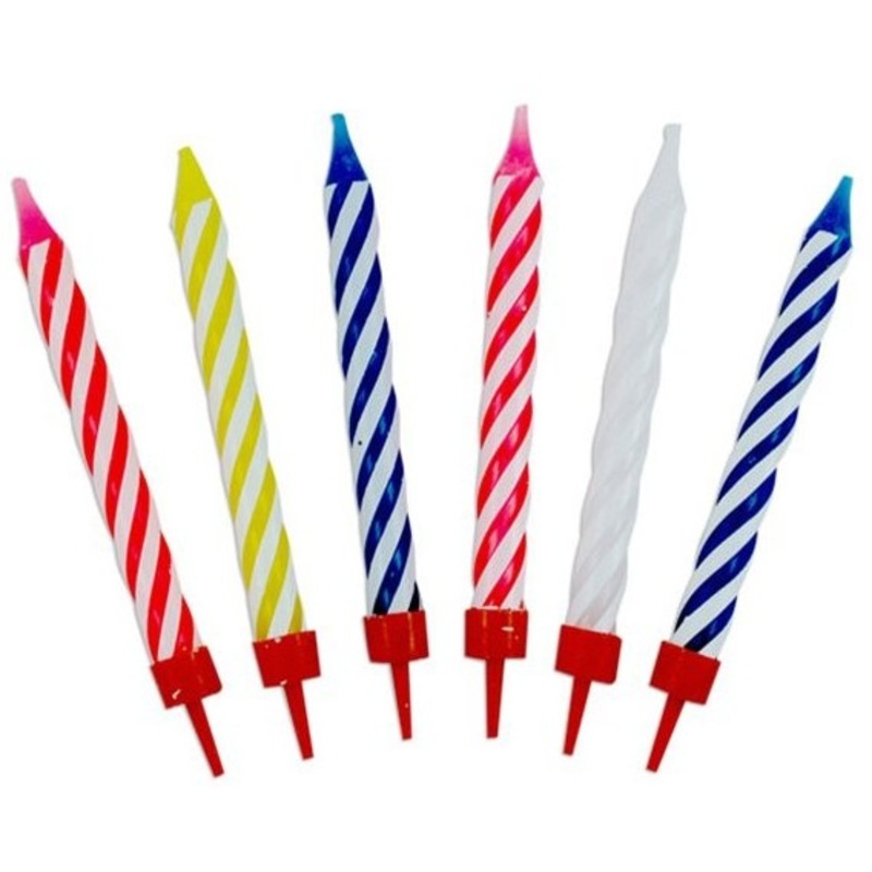 12 colorful spiral birthday candles
