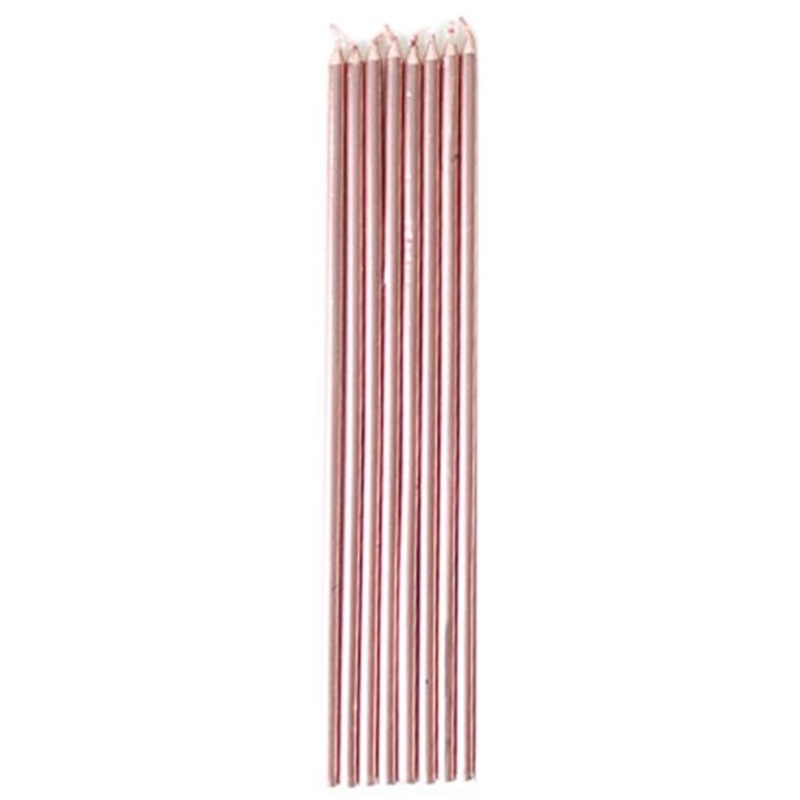 12 giant cake candles rose gold 16cm