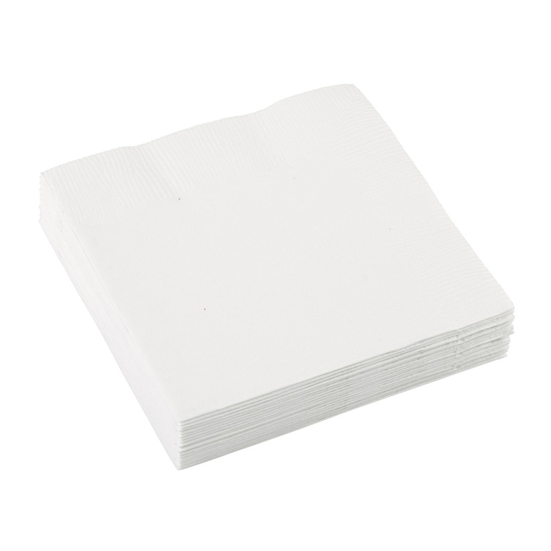 20 party buffet paper napkins diamond white