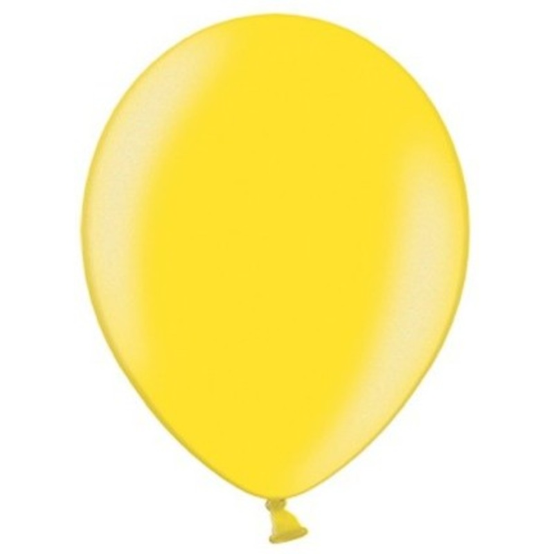20 party star metallic balloons lemon yellow 23cm