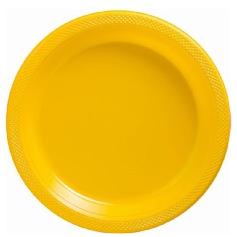 20 yellow plastic plates Basel 18cm