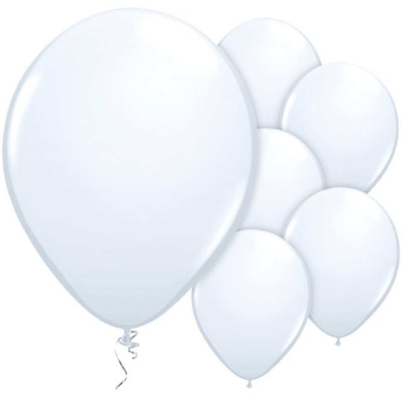25 Mambo white balloons 28cm