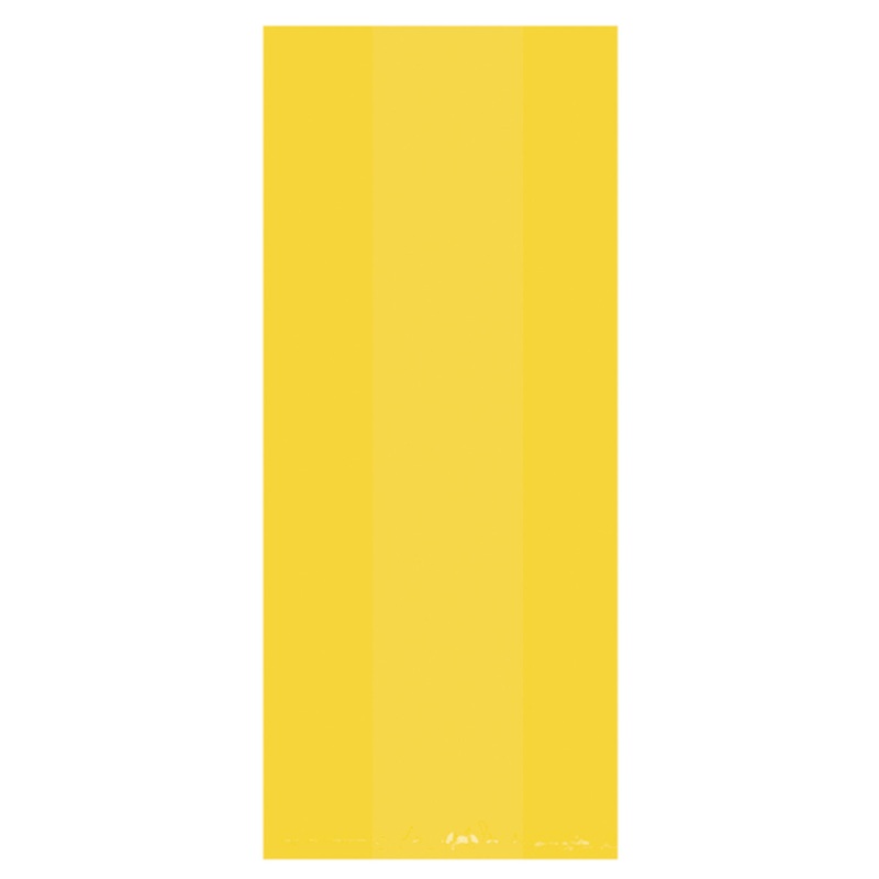 25 yellow plastic gift bags Basel 24 x 10cm