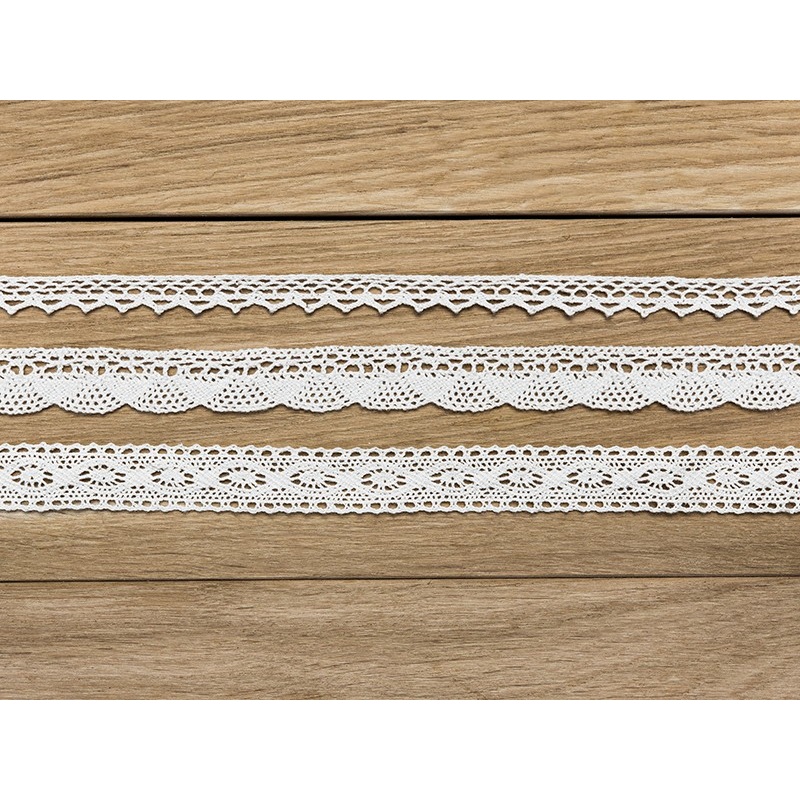 3 lace gift ribbons white 1.5m