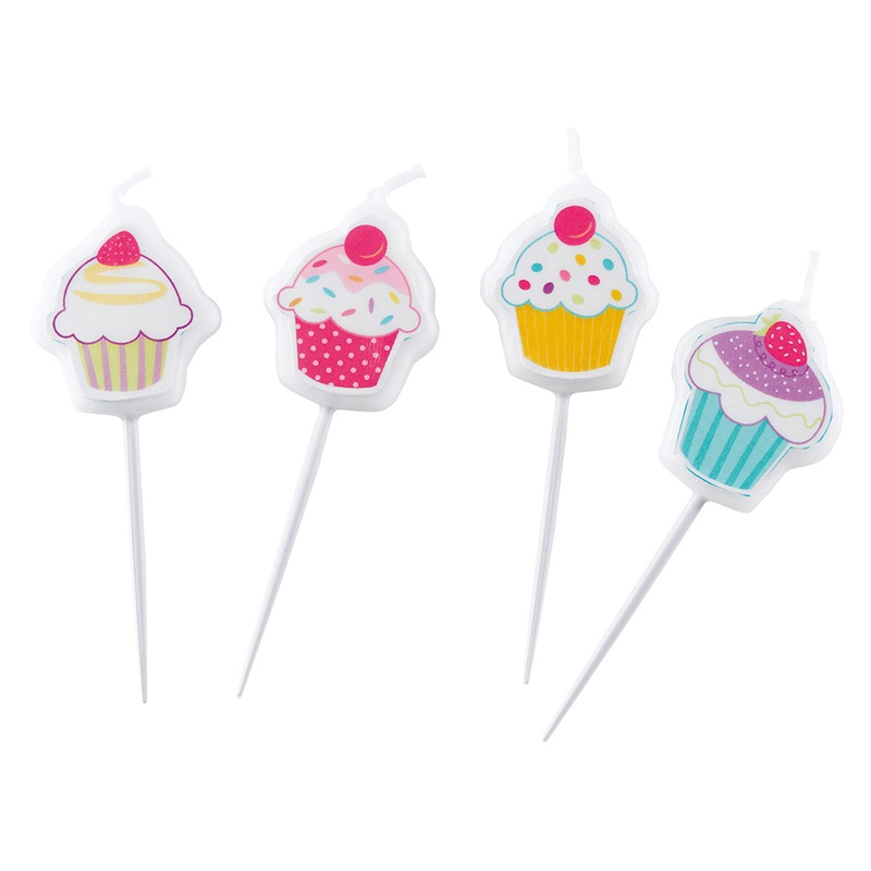 4 cupcake party cake candles