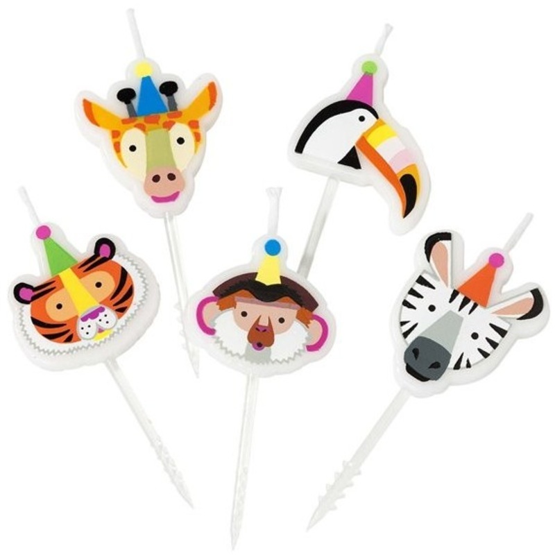 5 Birthday Animals cake candles