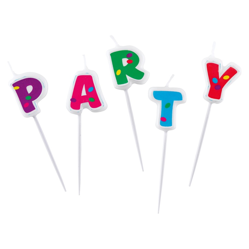 5 party fun cake candles 6cm