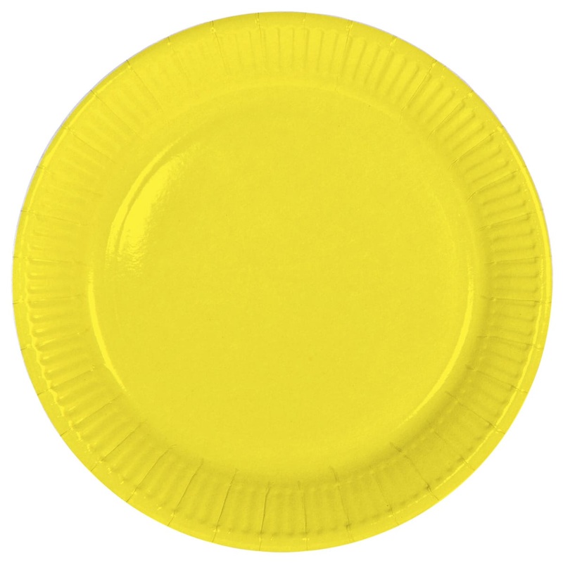 8 paper plates Cleo yellow 23cm