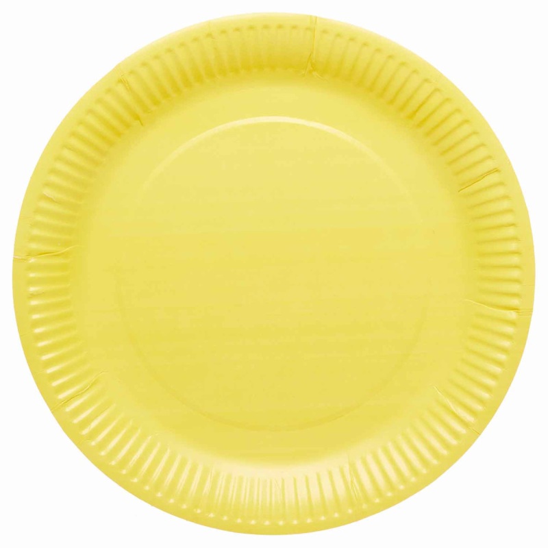 8 sun yellow eco paper plates 23cm