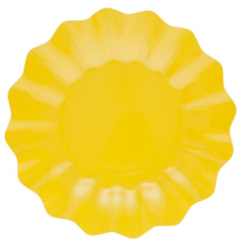 8 Yellow Passion paper plates 21cm