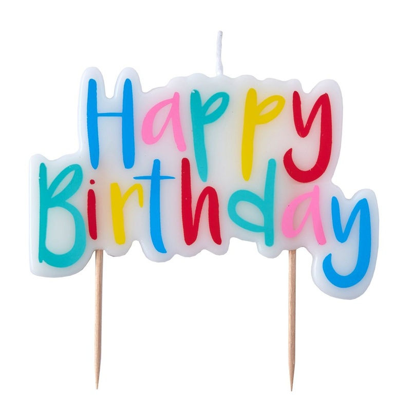 Colorful Mix & Match Happy Birthday cake candle