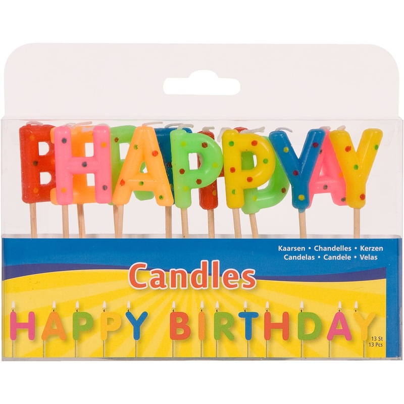 Happy Birthday lettering cake candles