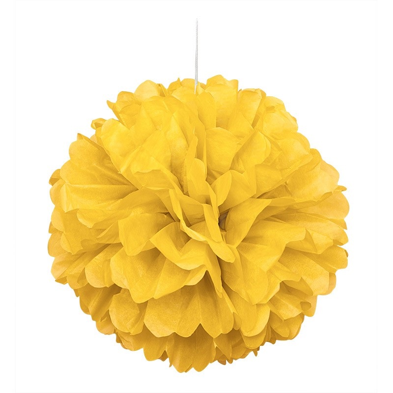 Happy yellow fluffy pompom 40cm