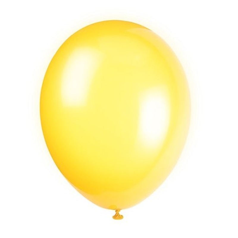 Set of 10 latex balloons crystal yellow 30cm