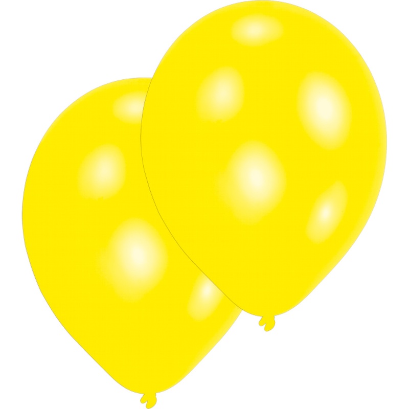 Set of 10 yellow balloons 25 cm