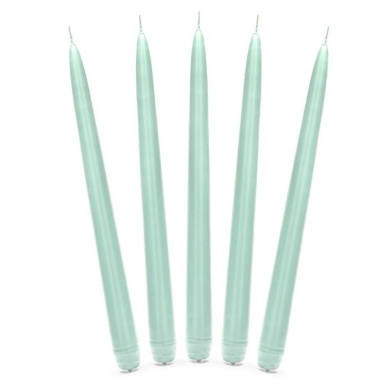 10 candles Firenze mint turquoise 24cm