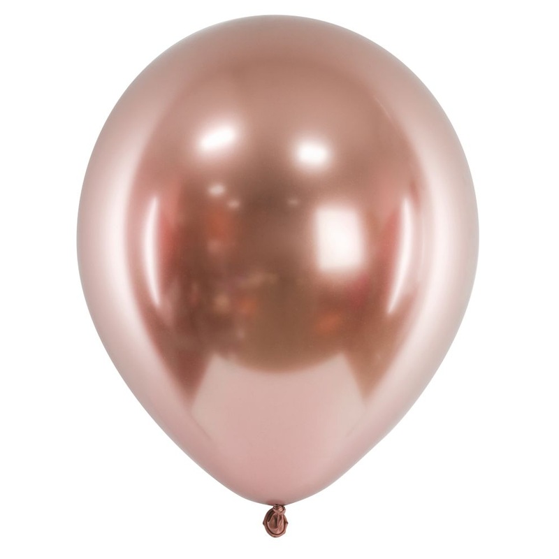 10 glossy latex balloons rose gold 30cm