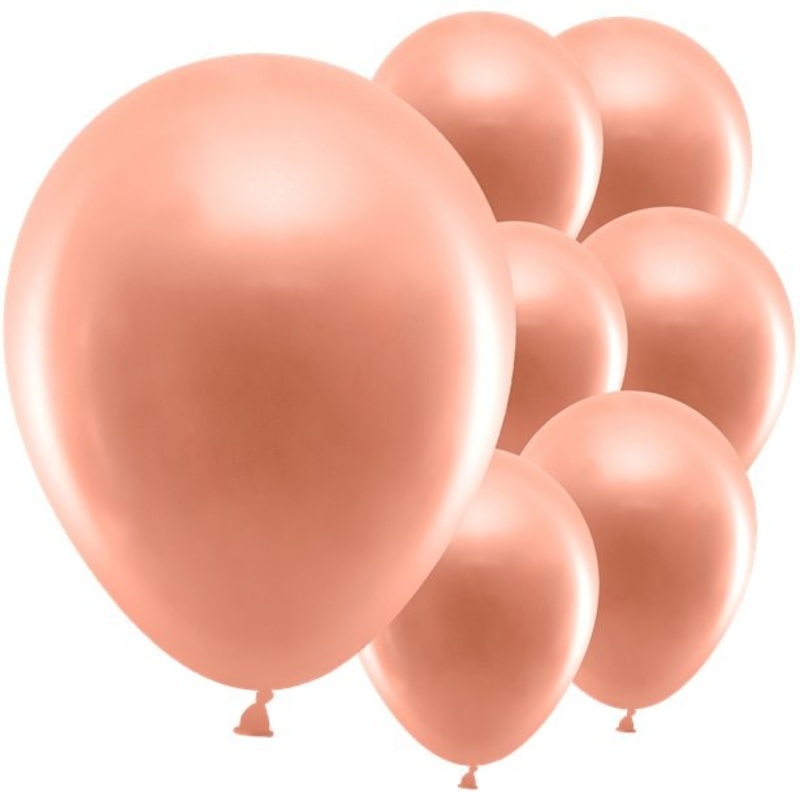 10 rose gold metallic samba balloons 23cm
