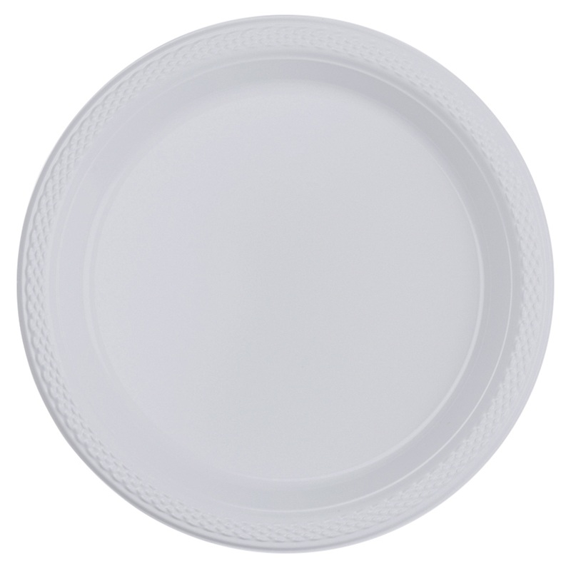10 transparent plastic plates 18cm
