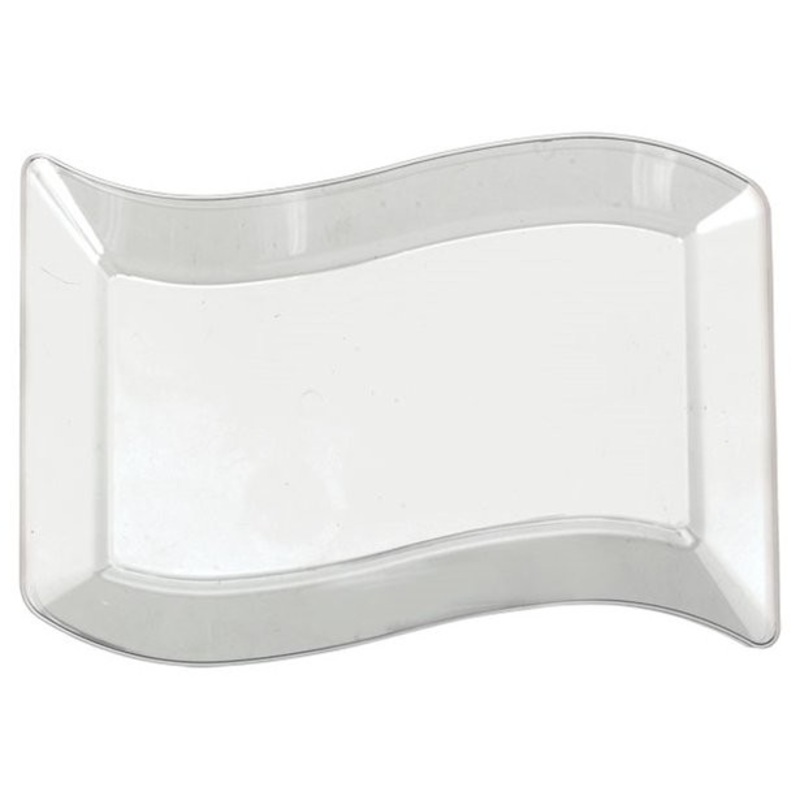 10 wavy plastic serving plates 19cm x 30cm