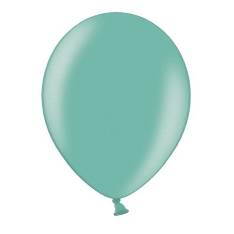 100 Celebration metallic balloons aquamarine 23cm